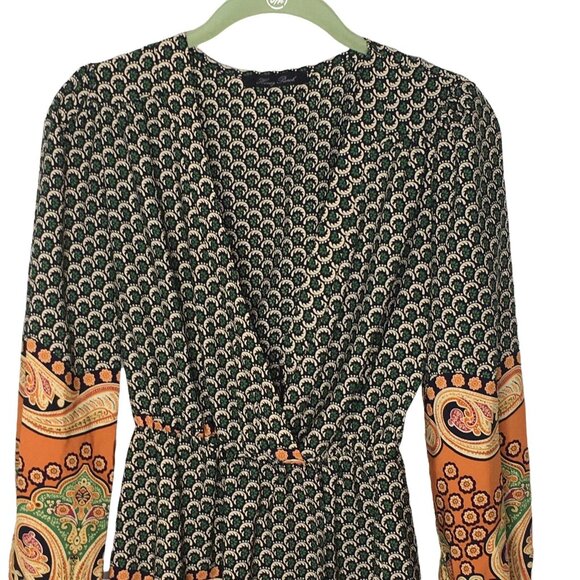 Honey Punch Dress Women Small  V Neck Paisley Multicolor - Picture 4 of 8